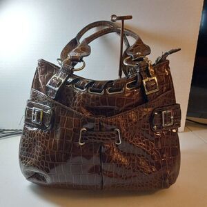 Big Bubbha Satchel Vinyl Silver tone Metal Cottagecore Grandmacore